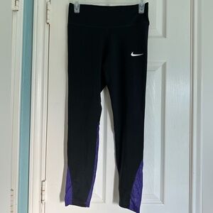 Nike Team One 7/8 Tight Women's Black Purple Cw7283 Running Legging Size Medium